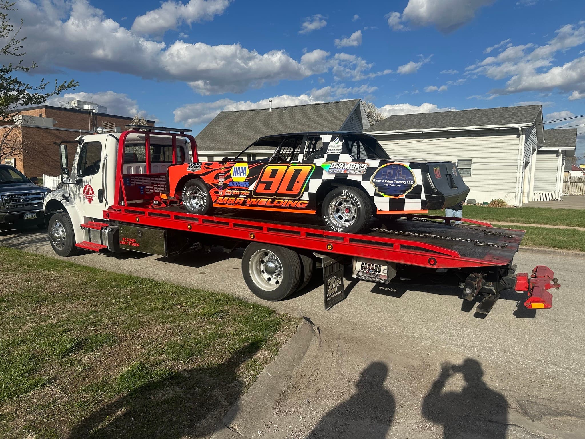 AM&SR race car #90 on transport